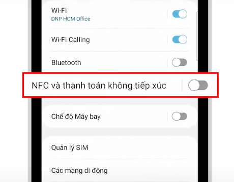 Cách bật NFC trên  Android