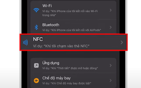 kích hoạt NFC trên iPhone