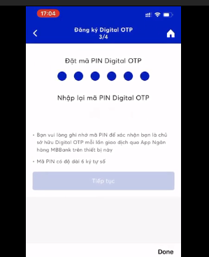 Cách đăng ký Digital OTP MBBank khi reset 2