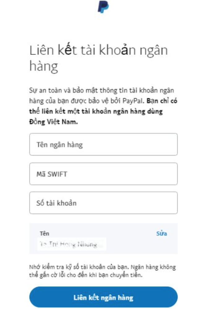 Cách liên kết Paypal với tài khoản ngân hàng Việt Nam