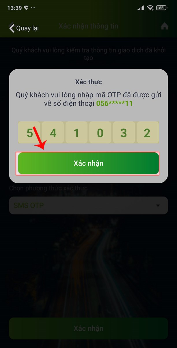 Cách mở khóa thẻ Vietcombank trên điện thoại 5
