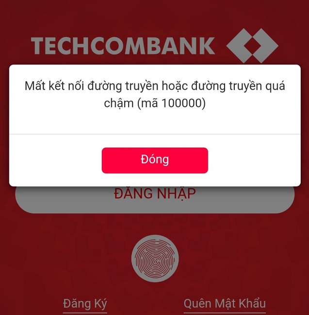 Những lỗi app Techcombank thường gặp khác