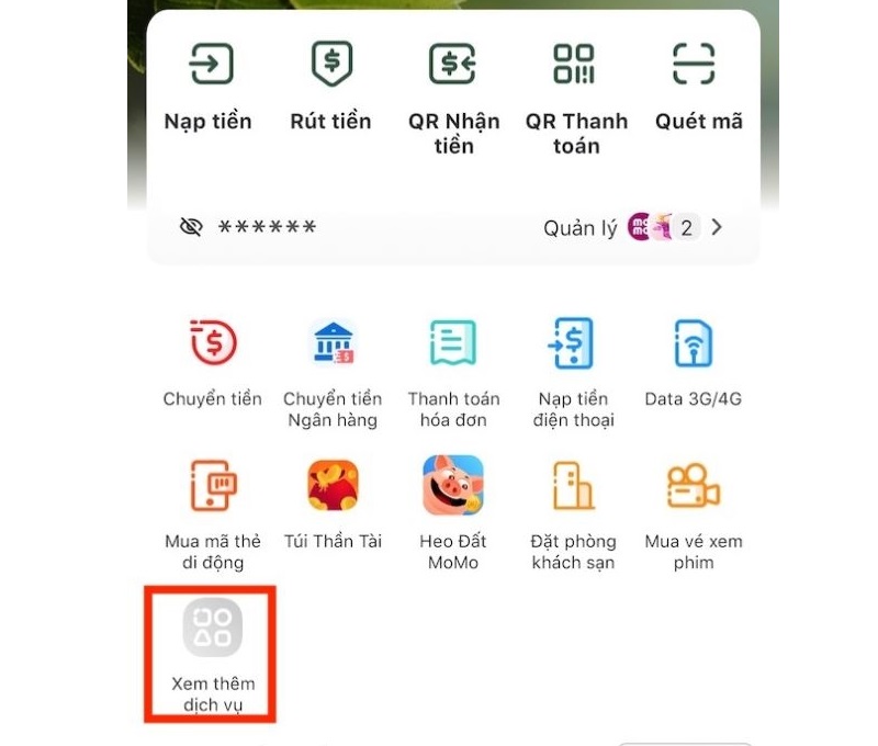 bấm nút xem thêm dịch vụ