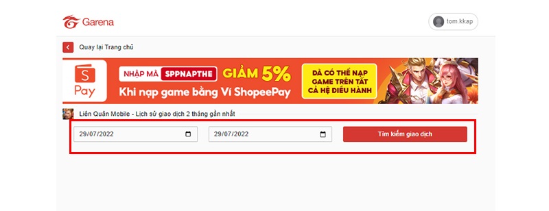 giao dịch thẻ garena
