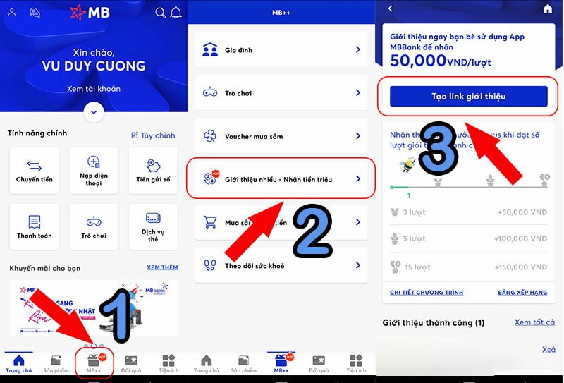 lấy mã giới thiệu trên điện thoại