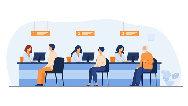 nạp tiền ở quầy giao dịch