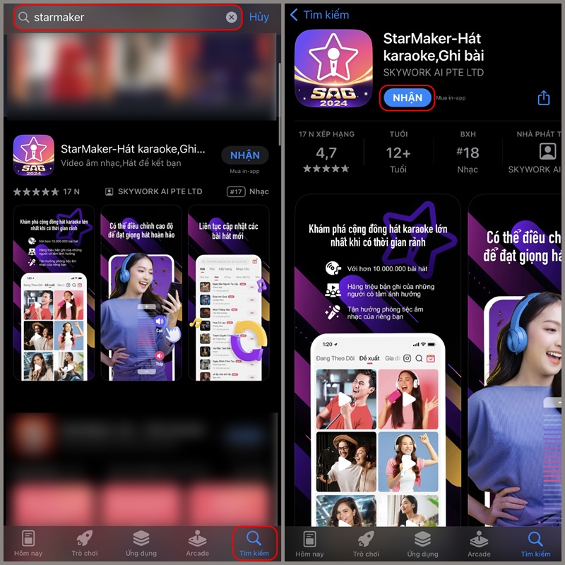 tải ứng dụng starmaker