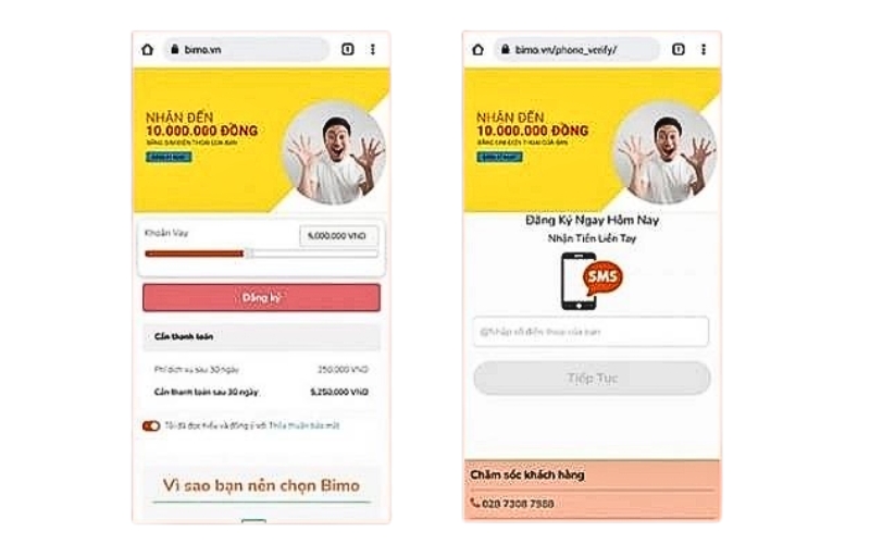 Truy cập vào trang chủ của Bimo