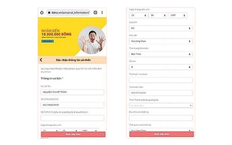 xác định thông tin cá nhân