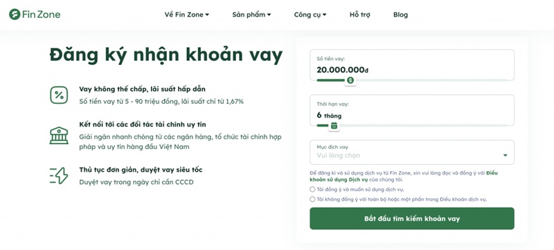 một số lưu ý khi vay fin zone