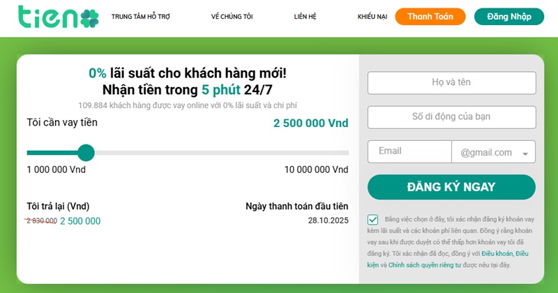 vay tieno có uy tín không