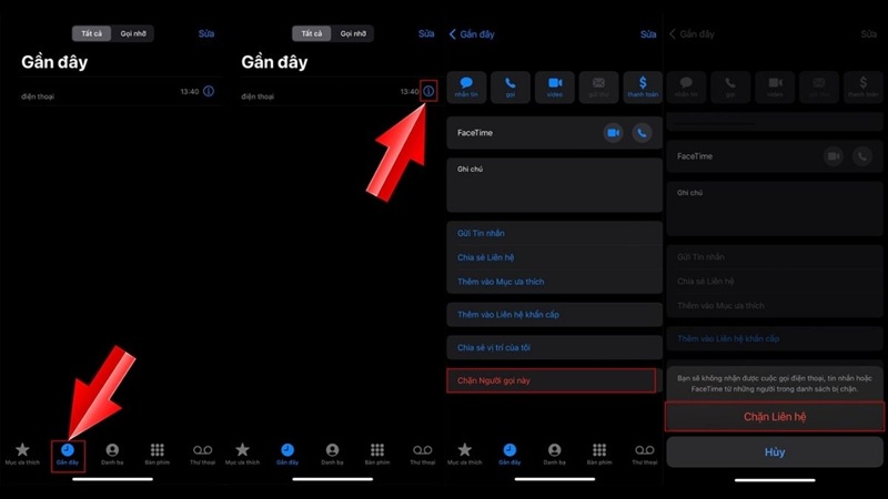 chặn liên hệ nếu bị làm phiền